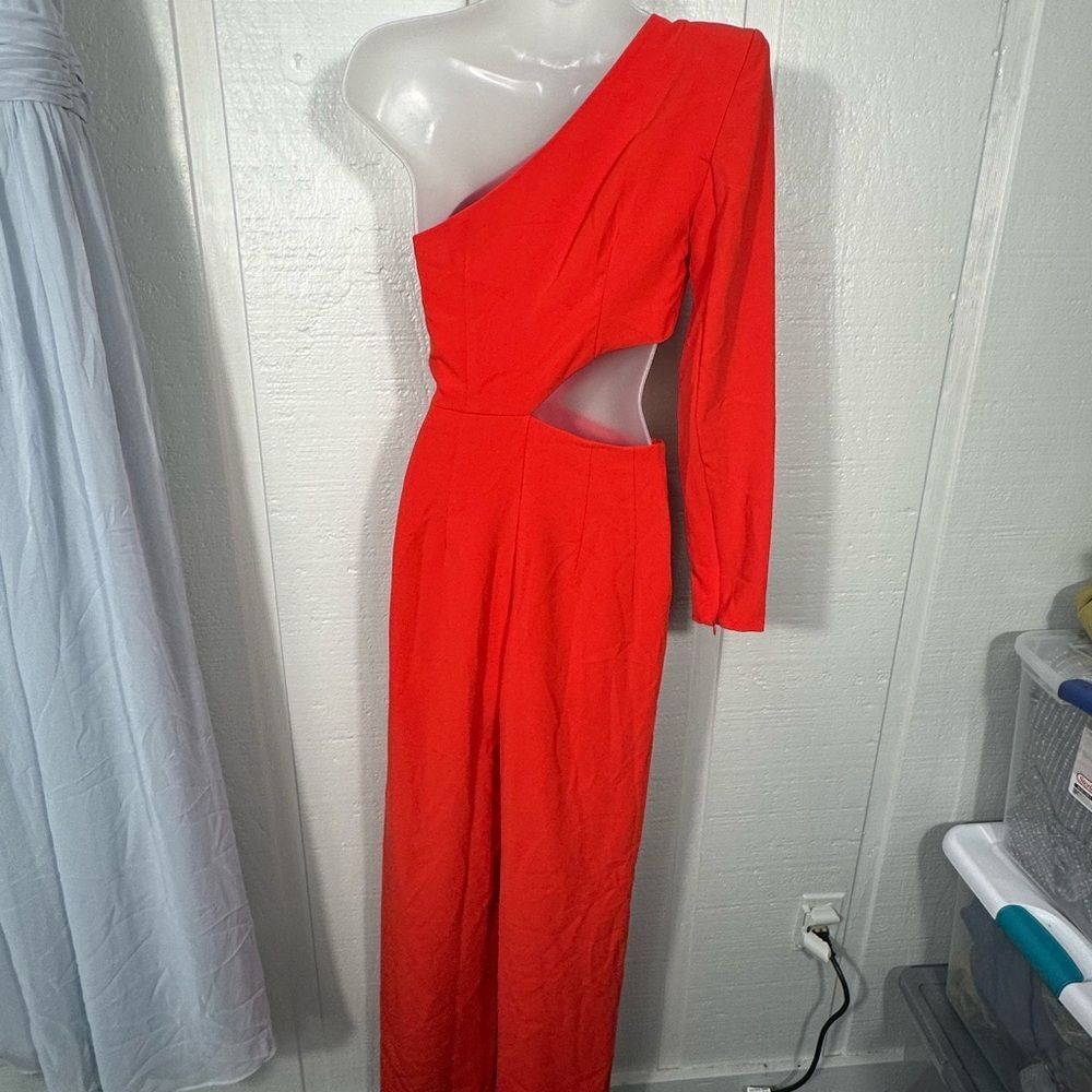 Sergio Hudson x Target Red One Shoulder Cut-Out Jumpsuit Size XXS NWOT - Picture 7 of 12
